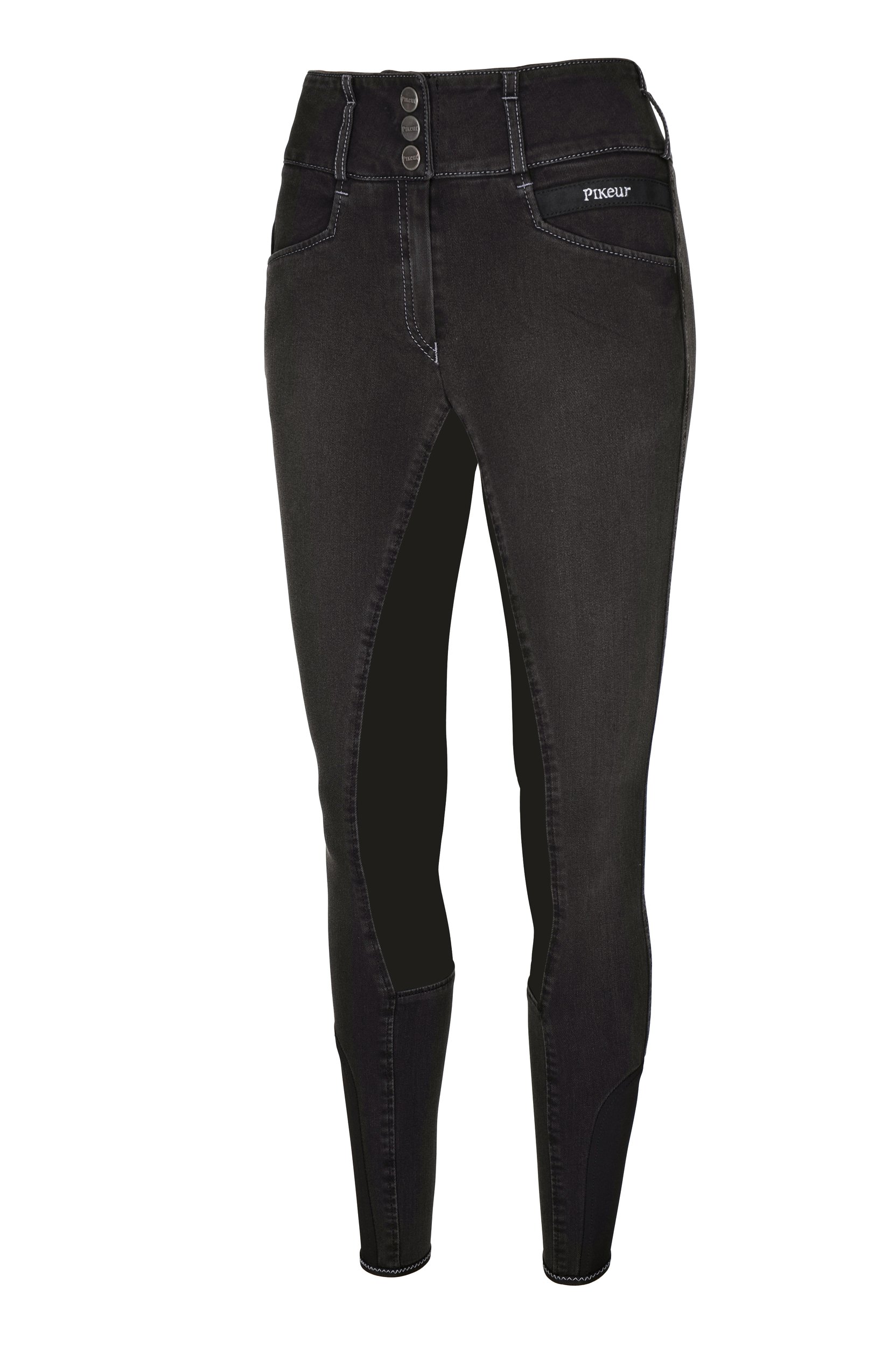 Pikeur Candela Ridebukser m. Skind - Black Denim