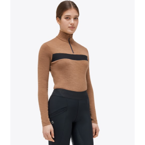 Cavalleria Toscana Tech Wool Half Zip Turtleneck Trje - Toffee Brown 