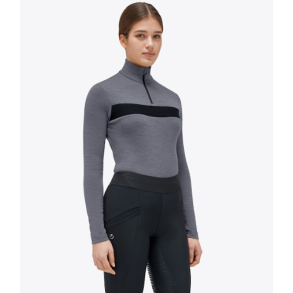 Cavalleria Toscana Tech Wool Half Zip Turtleneck Trje - Iron Grey 